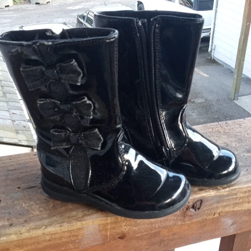 Black Kids Boots with Bows